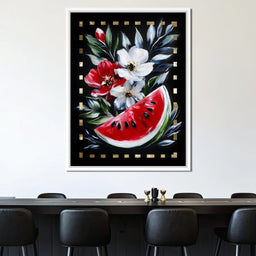 Summer Floral Watermelon Delight - NicheCanvas