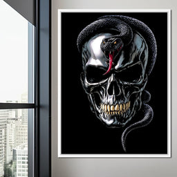 Serpent Crowned Skull Night - NicheCanvas