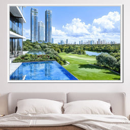 Skyline Radiance Overlooking the Golf Course - NicheCanvas