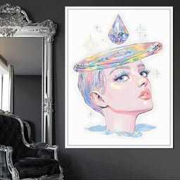 Iridescent Cosmic Halo Dream - NicheCanvas