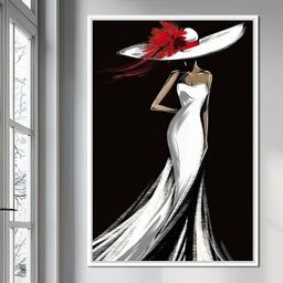 The White Dress -  Elegant Nocturne Silhouette - NicheCanvas