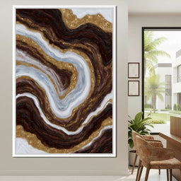Gilded Marble River Flow - NicheCanvas