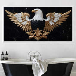 Majestic Gold Eagle Crest Marble - NicheCanvas