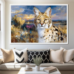 Savanna Serval Sunset Glow - Neal Hackett - NicheCanvas