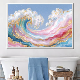 Golden Waves of Pastel Dreams - NicheCanvas