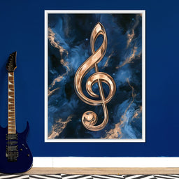 Gilded Melody Floating Through Dark Waters - NicheCanvas