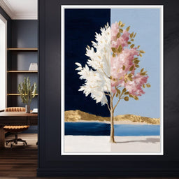 Golden Blossom Day Night Fusion - NicheCanvas