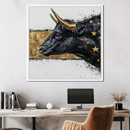 Golden Stargazer Bull Dream - NicheCanvas