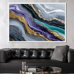 Gilded Riverstone Flow - NicheCanvas