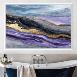 Lavender Gold Marble Drift - NicheCanvas