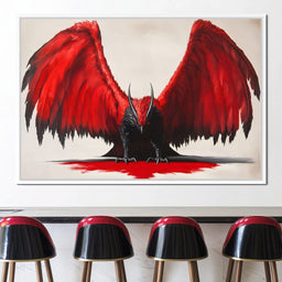 Fiery Wings Shadowed Sentinel - NicheCanvas