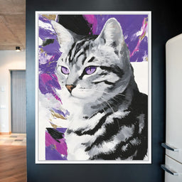 Violet Eyed Feline Muse - NicheCanvas
