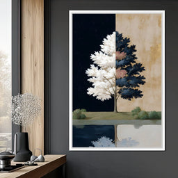 Dual Seasons Reflected Tree - NicheCanvas