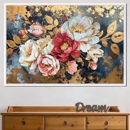 Golden Royal Flowers - Wildrose Creations - NicheCanvas