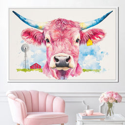 Meadows Pink Bull - NicheCanvas