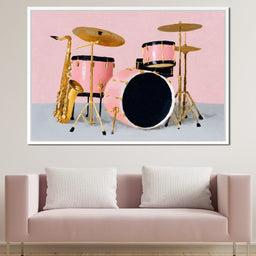 Golden Sax Pink Drum Groove - NicheCanvas