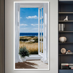Open Window Ocean Breeze View - NicheCanvas