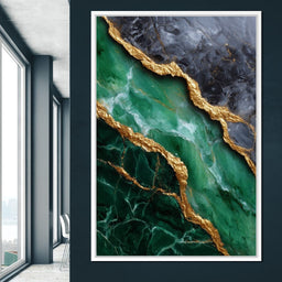 Gilded Emerald Marble Rift - NicheCanvas