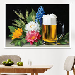 Golden Brew With Blossoms - NicheCanvas