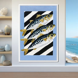 Golden Finned Trio of Tides - NicheCanvas