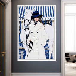 Cafe Socialite With A White Steed - NicheCanvas