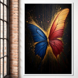 Red & Blue Butterfly - NicheCanvas