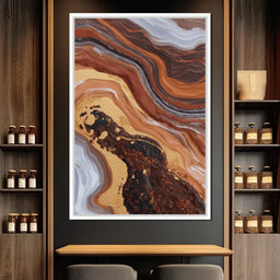 Gilded Canyon River Flow - NicheCanvas