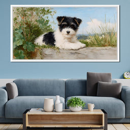Terrier Tranquility in Bloom - NicheCanvas