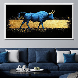 Golden Passage Blue Bull - NicheCanvas