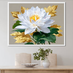 Golden Petals Lotus Elegance - NicheCanvas