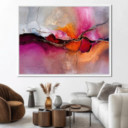 Fuchsia Fault Line - TooplesArt - NicheCanvas