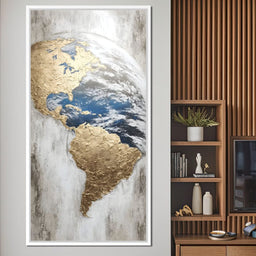 Golden Earth Reflection - NicheCanvas