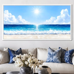 Endless Horizon Sunlit Beach - NicheCanvas