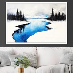 Winter Tranquility by the Lake - NicheCanvas