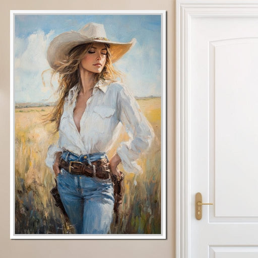 Cowgirl's Sunlit Respite Canvas Print