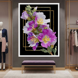 Golden Frame Petal Radiance - NicheCanvas