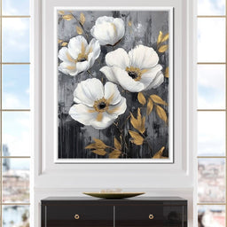 Golden Petal Harmony Blooms - Wildrose Creations - NicheCanvas