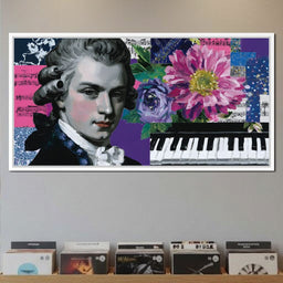 Classical Piano Pink Flowers - NicheCanvas