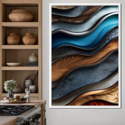 Colorful Wooden Waves 001 - Johanjjf - NicheCanvas