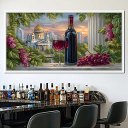 Gilded Reflections Vineyard Balcony - NicheCanvas