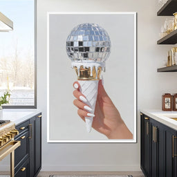 Melting Disco Cone Pop Painting - NicheCanvas