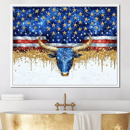 Stars and Stripes Bull Odyssey - NicheCanvas