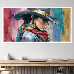 Golden Horizon Cowgirl Elegance - NicheCanvas