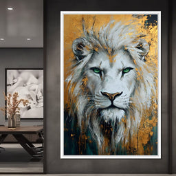 Majestic Lion Gold Radiance - NicheCanvas