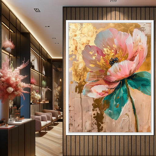 Modern Pink Flower - Wildrose Creations Canvas Print