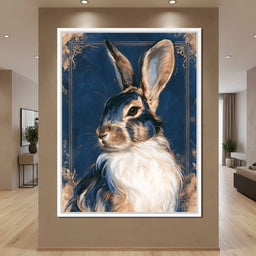 Noble Hare of the Gilded Study - NicheCanvas