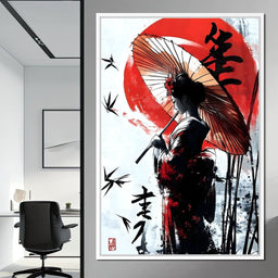 Geisha Elegance Sunlit Shadows - NicheCanvas