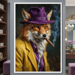 Gentleman Fox Smoking Cigar - NicheCanvas