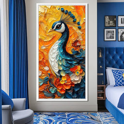 Radiant Peacock Garden Harmony - NicheCanvas