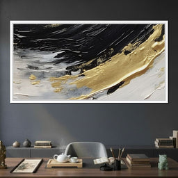 Golden Current Abstract Landscape - NicheCanvas